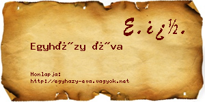 Egyházy Éva névjegykártya