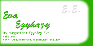 eva egyhazy business card