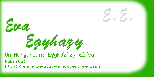 eva egyhazy business card